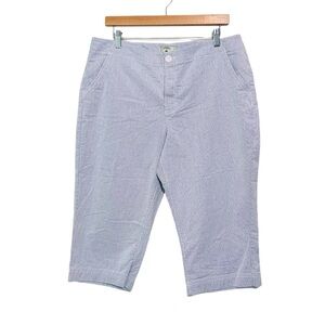 Seersucker Bermuda Shorts by Lee Blue and White Striped Size 16 Coastal Beachy